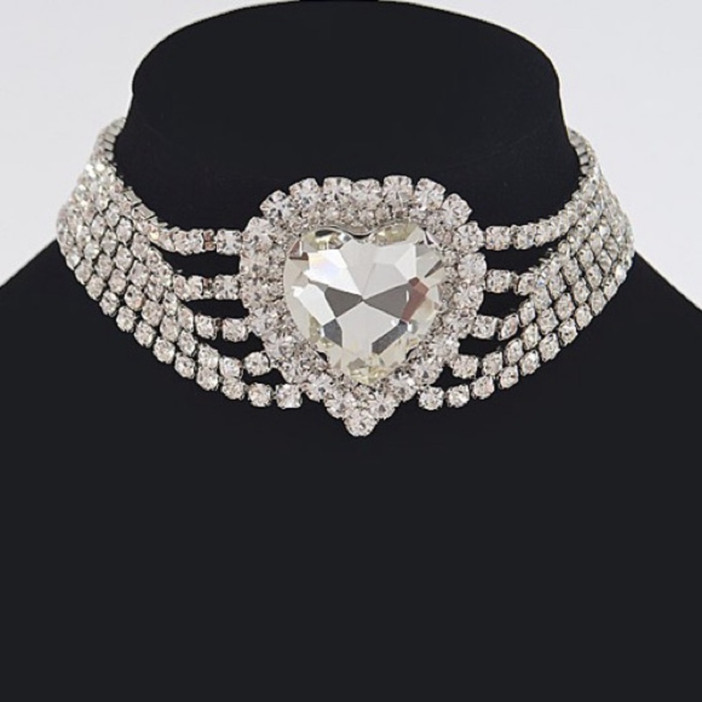 Heart Rhinestone Necklace - Picture 4 of 5